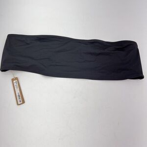 Skims Recycled Swim Bandeau Bikini Top Onyx Black Size 3X NWT